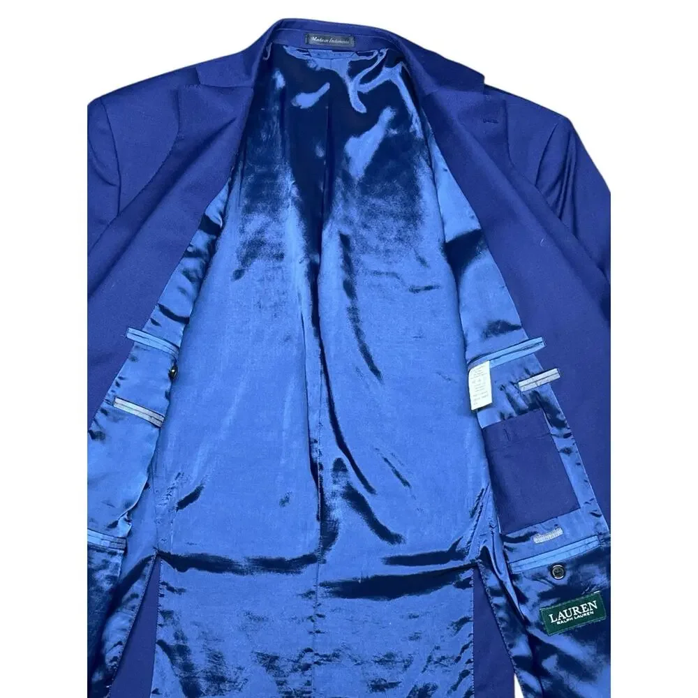 Ralph Lauren 48R Men’s Blue Wool Blend Blazer Gold Button Classic Jacket